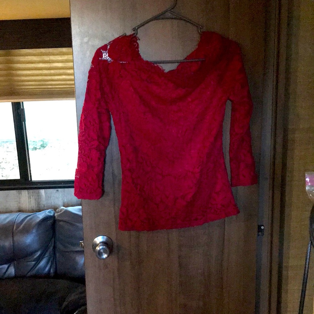 Red lace shirt